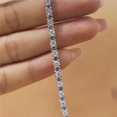 China Solid Gold Clarity CVD Round Cut Bezel Lab Grown Diamond Bracelets 18K 14K 10K Metal Type for sale