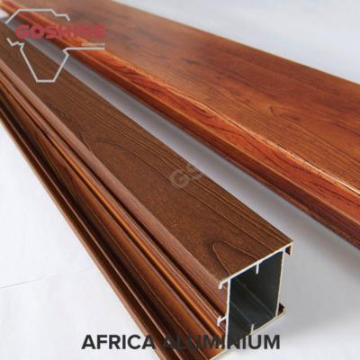 China Customize Wood Finish Aluminium Profiles Clear Texture ISO14001 2004 for sale