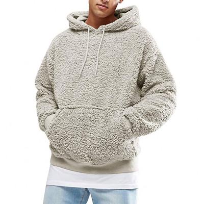 China Keep Warm Newcomer Winter Plush Warm Pullover Fashion Solid Color Plush Velvet Hoodie For Men for sale