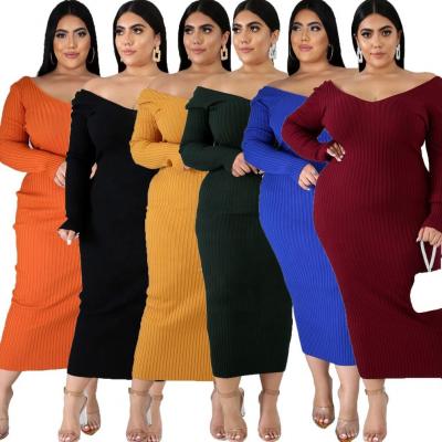 China Viable Ribbed V Neck Streetwear Stretchy White Plus Size Formal Dresses Evening Party for sale