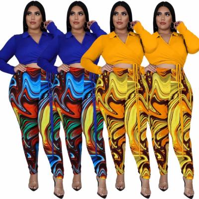 China Long Sleeved Breathable Plus Size Pants Suit Feminine Women Jogging Set Colorful 2 Piece Women Set Fall 2021 for sale