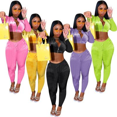 China 2021 Breathable Autumn Ladies Outfits Two Piece Hoodie Set Long Sleeve Women Clothing Cargo Pants Velvet Tracksuit 2 Piece Set for sale