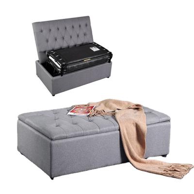 China Foldable Modern Simple Bench Stool Sofa Bed Frame Pull Out Folding Stool Bed With Mattress for sale