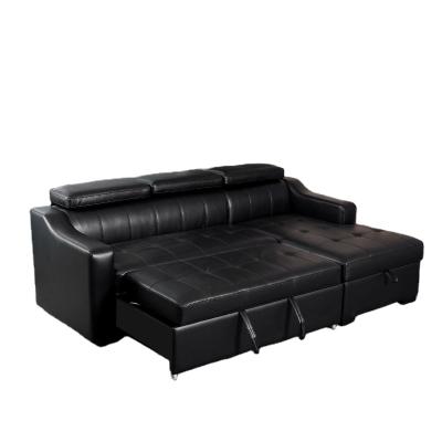 China (Other)Adjustable Modern Convertible L Shape Sectional Expandable Sofa Sleeper Bed Sofa With Bed With Storage for sale