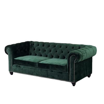 China Chesterfield Futon Traditional Portable Convertible Corner Sofa Bed Adjustable Green Velvet Sofa Bed (Other) for sale