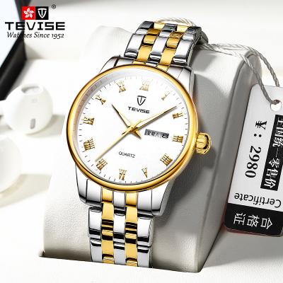 China TEVISE T80S Waterproof Men's 30M Waterproof Military Style Automatic Mechanical Watch With Transparent Case Back for sale