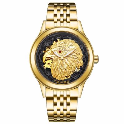 China Automatic Date Tevise Mark Waterproof Stainless Steel Big Eagle For Lover Mechanical Fashion Watch for sale