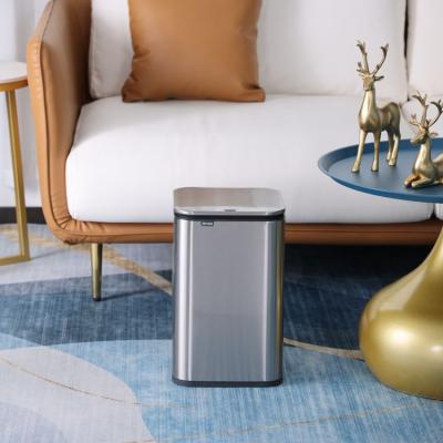 China Touchless Sensor Kitchen Household Office 15L Touchless Automatic Trash Cans Smart Viable Metal UV Rubbish Bin for sale