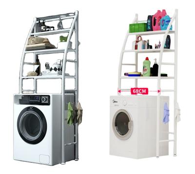 China Workable 3 Layers Storage Shelf Bathroom Toilet Rack Stainless Steel Double Layer Bathroom Storage Over The Washing Machine Shelf Rack for sale