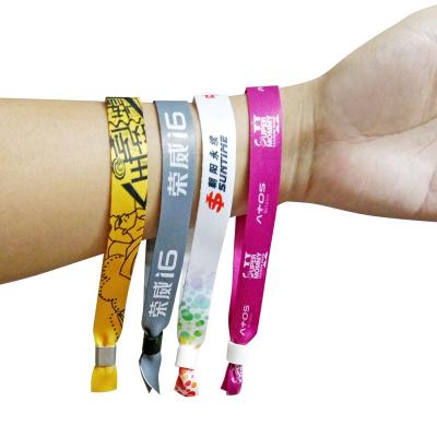 China Sports Game Fans Wear Polyester Wristband Rope Printing Logo Concert Competition Soccer Football Team Activity Admission ID Wristband for sale