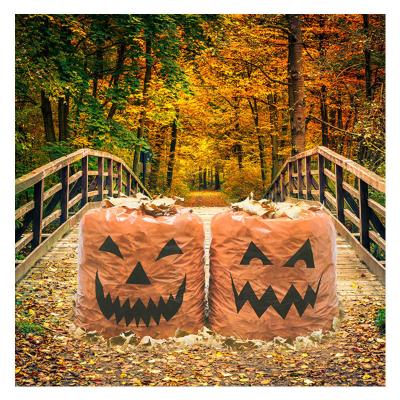 China High Quality Modern Lawn Decoration Autumn Large Plastic Bag, Halloween Trick Or Treat Pumpkin Leaf Plastic Bags for sale