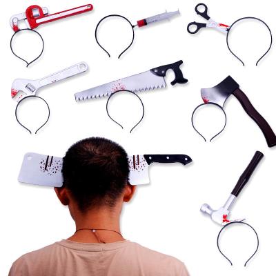 China Hand Band 2022 Best Selling Zombie Horror Hair Band Terrific Knife Hammer Wrench Headband for sale