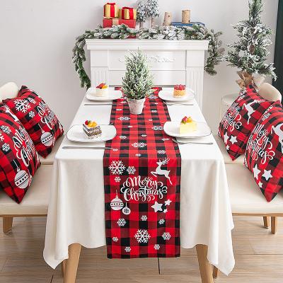 China Christmas Waterproof Plaid Printed Tablecloth, 60-Inch by 120-Inch for sale