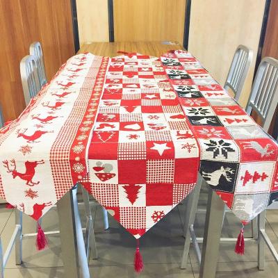 China European Amazon Christmas Table Runner Waterproof Christmas Decorations Yarn-Dyed Table Mat Decoration for sale