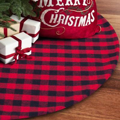 China Wholesale OEM Christmas Tree Decoration Leopard Print Christmas Tree Skirt Christmas Cloth Plaid Christmas Tree Skirt for Party Decor for sale