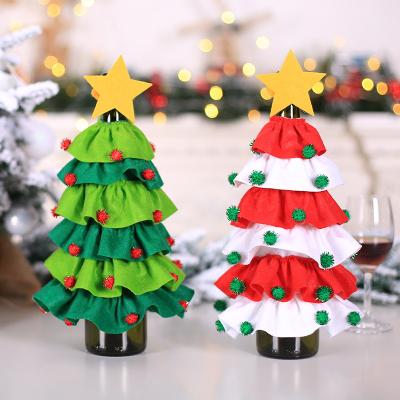 China Christmas Decoration Christmas Gift Ideas 2021 Christmas Red Wine Bottle Chair Cover for sale