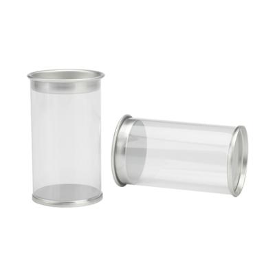 China Disposable Existing Products Plastic Blister Cylinder Packaging Clear PVC Tube Gift Box PVC Round Tube Packaging For Cosmetic Puff for sale