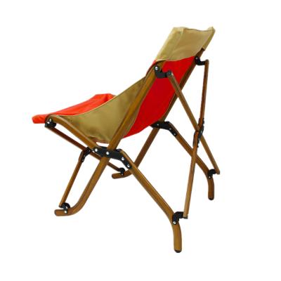 China Custom Wholesale Outdoor Foldable Wooden Camping Chair Orange Quality Beach Garden Camping Chair Easy Care for sale