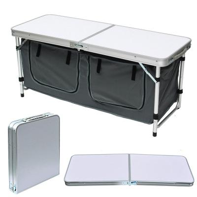 China Aluminum Folding Table Picnic Folding Barbecue Kitchen Product Bag Metal Coating Camping Table for sale