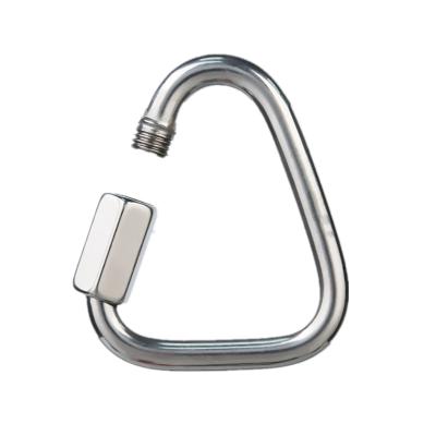 China Durable Stainless Steel Triangle Mounting Triple Lock Carabiner Carabiner Clip Hook for sale