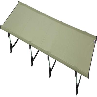 China Nylon Fabric + Compact Aluminum Alloy Adults Single Sleep Bed Outdoor Winter Sleep Bed Army Green for sale