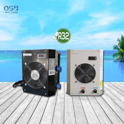 China Outdoor OSB 50hz 60hz auto-defrost portable economic spa pool heater R32 mini small heatpump for -7~35 degree operation for sale