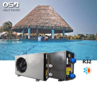 China Stainless Outdoor R32 Protection or Control Swimming Pool Wifi Spray Coated Automatic Defrosting Water Heater for sale