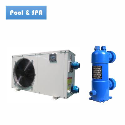 China Outdoor Titanium Heat Exchanger With Powder Coating Swimming Pool Heat Pump Water Chiller for sale