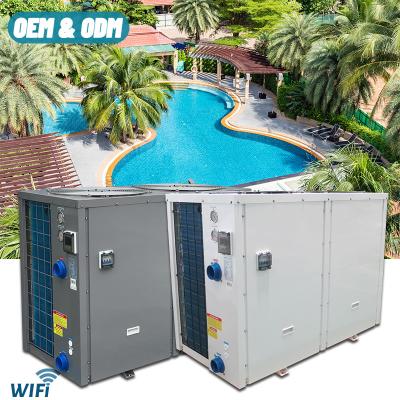 China Outdoor 60Hz 3 Phase Fan Vertical Design R410a Titanium Swimming Pool Heat Pump Water Heater&Cooler With High COP and CE Certificated for sale