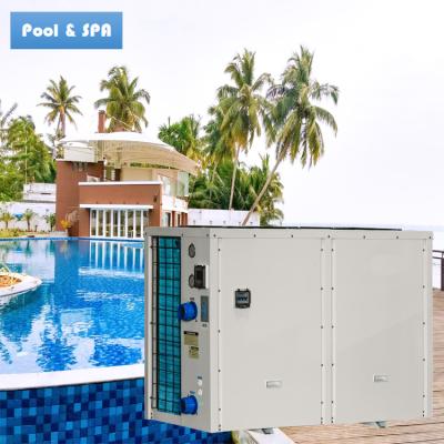 China Commercial 10P Outdoor 24000 Btu Swimming Pool Spa Hotel Heat Pump Water Heater With House Heating for sale