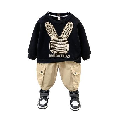 China Washable 2pcs Newborn Baby Boys And Girls Spring Autumn Long Sleeve Jumpsuit Funny Cartoon Rabbit clothing set for sale