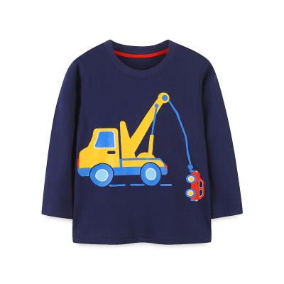 China Anti-Shrink Children Cotton Car pattern Pullover Sweatshirts Plain Crewneck Kids Toddler Boys Hoodies Sweatshirts for sale