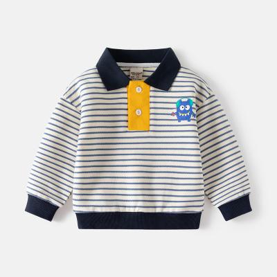 China Anti-Shrink Baby & Kids Kids Cotton Casual Striped Crewneck Long Sleeves Cotton Baby Clothes T Shirt polo for sale