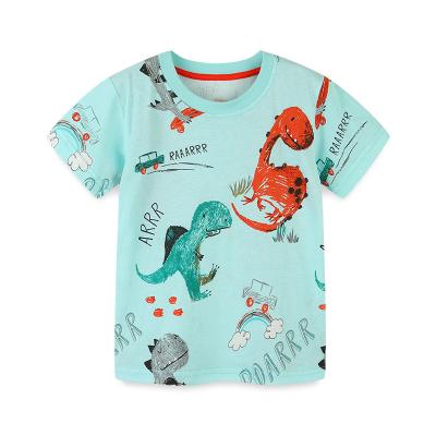 China Anti-Shrink Short Sleeve Tees Cotton Casual Dinosaur Pattern Crewneck Summer Top Clothes T Shirts T Top for sale