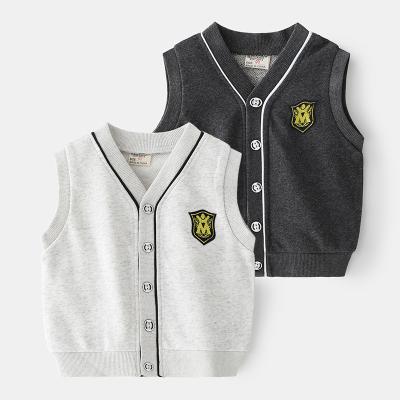 China Breathable Children's vest boy sweater clothing college knitted vest outside wear new baby toddler vest for sale