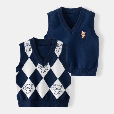 China Breathable Toddler boby  Boy Girl Hot selling fashion simple preppychildren's cardigan button knit sweater vest for sale