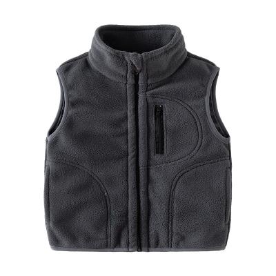 China Breathable 1 to 6 Years Kids Warm Jacket 2023 Toddler Boy's Stand Up Collar plain solid Zipper Style Jacket Vest for sale