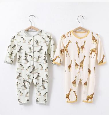 China Baby Skin Unisex Baby Animal Print 12 Month Baby Long Sleeved Romper Spring Clothes Baby Clothes Romper Jumpsuit for sale