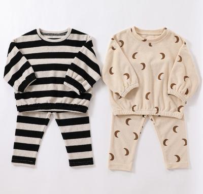 China Baby Skin 2 Pcs Unisex Baby Girl Boy Casual jumper children's Pullover children's loose Clothes Romper Jumpsuit for sale