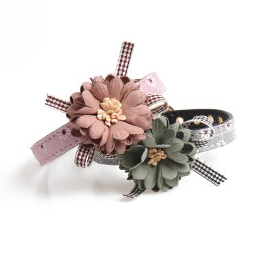 China Gray Color Wholesale Pink Dog Collar Style Flower Safety Personalized Hot High Quality Dog Collar for sale