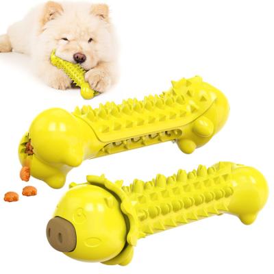 China Factory Price Sustainable Pet Toy Eco Friendly Dog Toothbrush Toy Pig Shaped Durable Rubber Dog Toys For Aggressive Chewers for sale