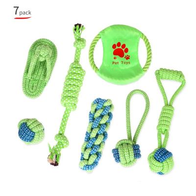 China Wholesale Cotton Dog Supplies Pet Molar Rope Toys Stored Teeth Cleaning Colorful Dog Bite Rope Combination Set for sale