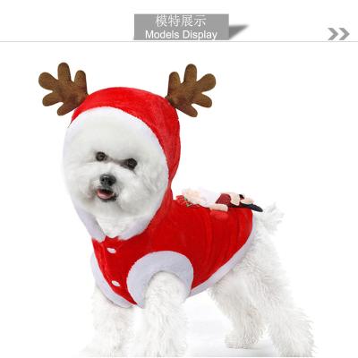 China Sustainable Dog Clothing Apparel Clothes Pet Autumn Winter Hooded Sweater Warm Dog Christmas Clothes For Dogs Pet Cat for sale