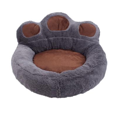 China Paw Shape Dog House Fashionable Pet Bed Luxury Plush Bear Breathable Dog Cat Pet Bed for sale