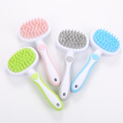 China Sustainable Feeds Wholesale Silicone Pet Brush Pet Supplies Soft Tooth Massage Comb for sale