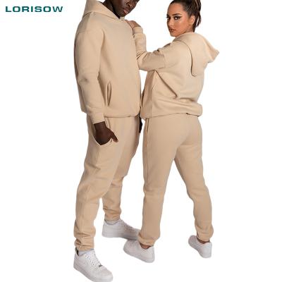 China LORISOW breathable 2021 sew custom logo unisex women plain tracksuit men set tracksuits for men for sale