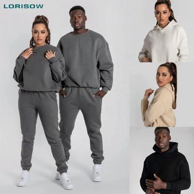 China LORISOW Private Label Sweat Suits Sweatsuit Sets Breathable Unisex Jogging Sweatpants And Hoodie Set for sale