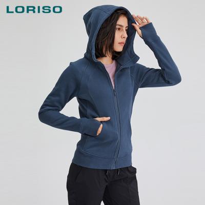 China 2020 Winter Fall Women Ladies Breathable Thick Zipper Up Sports Workout Exercise Training Running Sporty Fitness Yoga Jacket Hoodie for sale