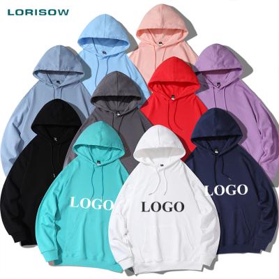 China LORISOW logo hoodies new cotton QUICK DRY wholesale hoodies crew neck custom pullover women's unisex hoodies 1 piece for sale