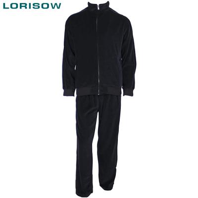 China LORISOW velor mems winter sweatsuit breathable winter zipper 2 piece velor tracksuit for winter for sale